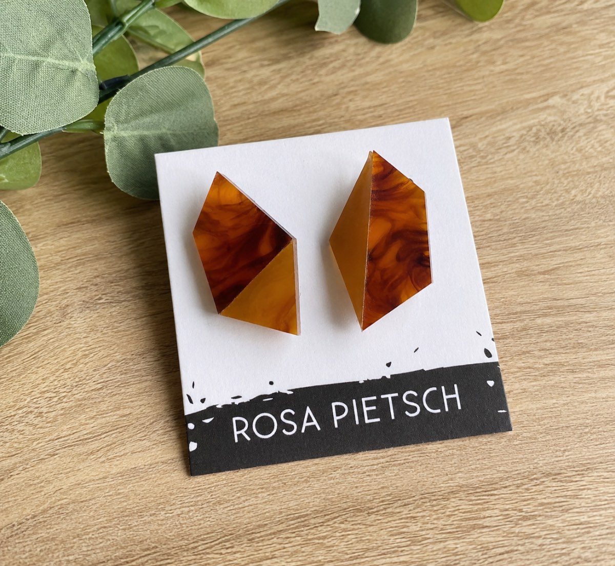 Rosa Pietsch Tortoiseshell Geometric Statement Earrings