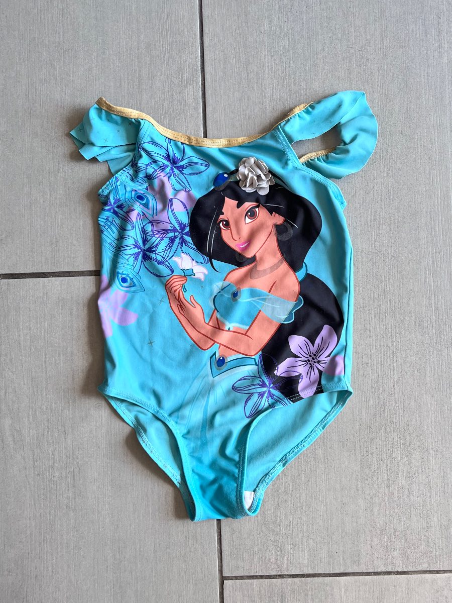Disney Princess Jasmine Swimsuit 5 Years Blue One Piece Swimming Costume 110cm