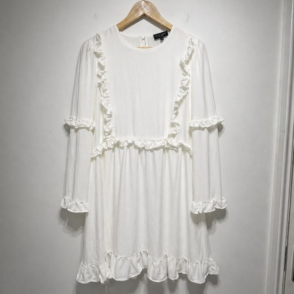 In The Style Women’s White Boho Smock Mini Dress UK 12 Summer Holiday Beach
