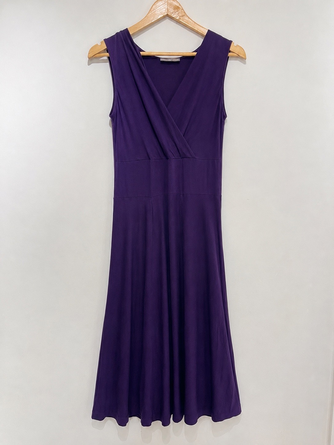 M&S Portfolio Purple Dress UK 12 Wrap V Neck Summer Holiday Occasion