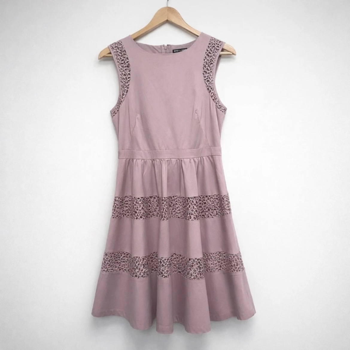 Warehouse Spotlight Dress Womens UK 12 Blush Pink Lace Wedding Guest Party