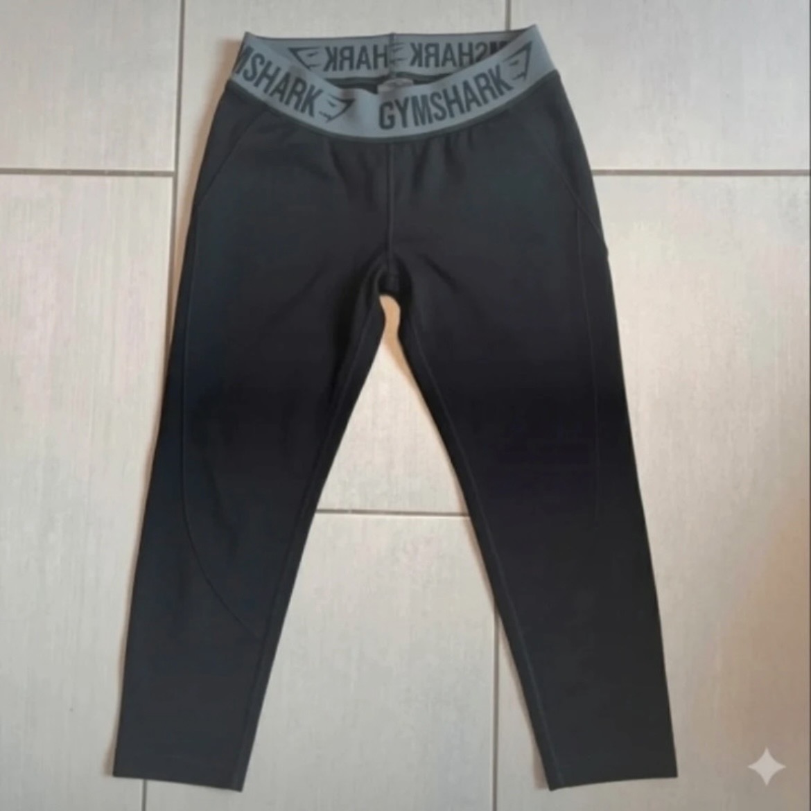 Gymshark Women’s Small Black Cropped Leggings Gym Workout Activewear Fitness