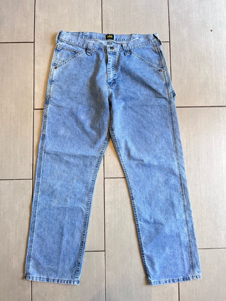 Lee Carpenter Jeans Men’s W34 L32 Loose Fit Light Blue Workwear Denim Y2K