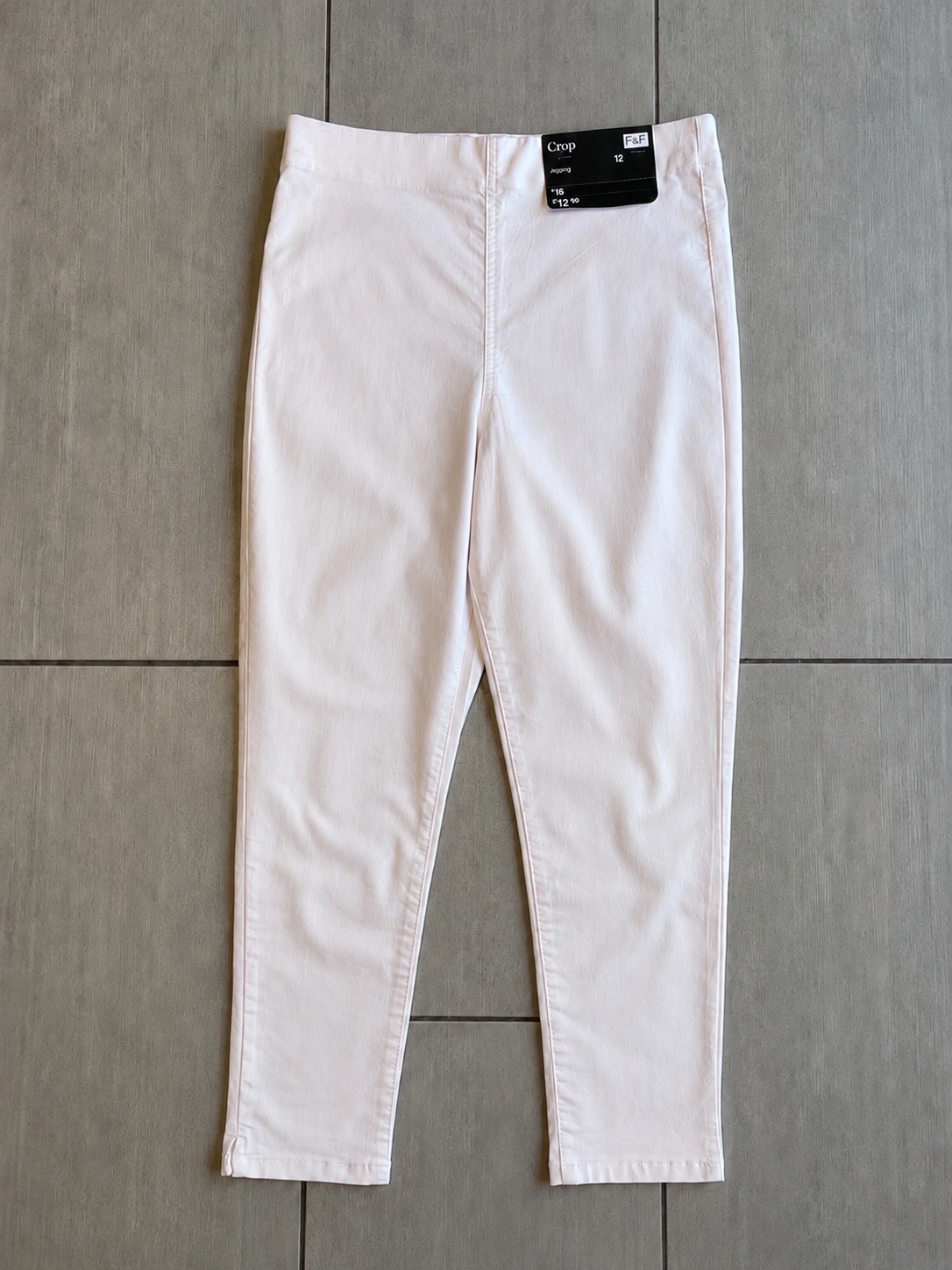 F&F Womens Crop Jeggings UK 12 White Skinny Stretch Pull On NWT Holiday