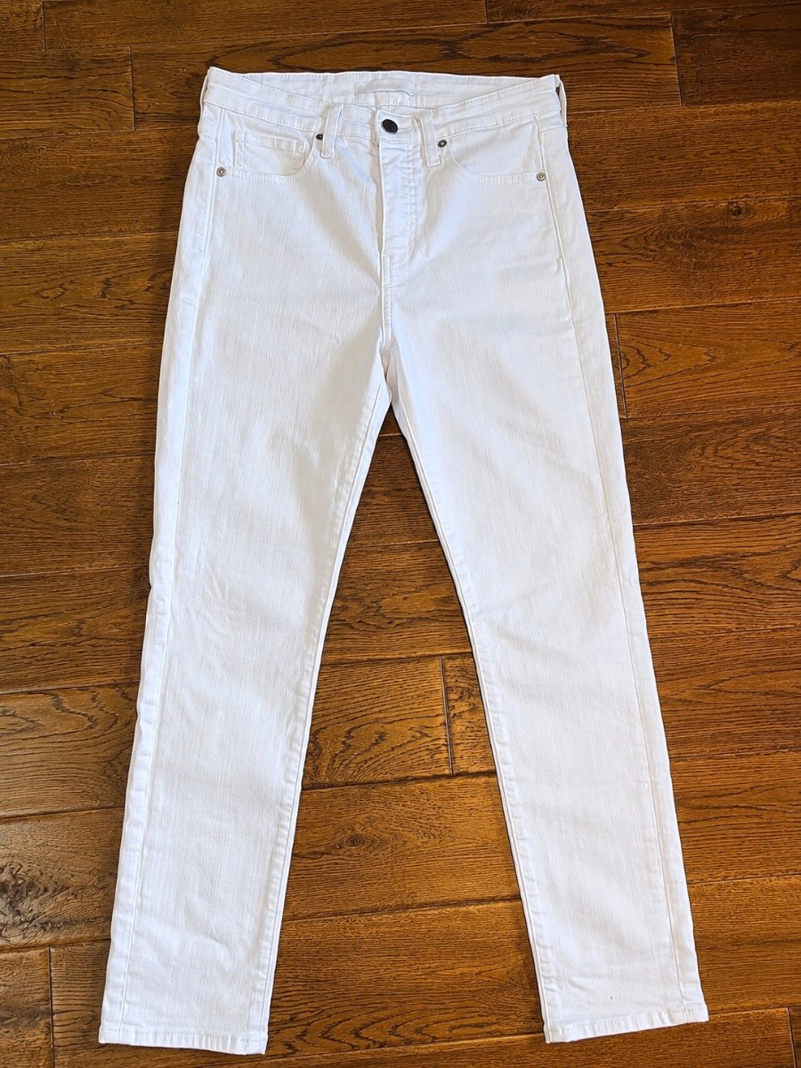 Uniqlo Women’s White Skinny Jeans W26 UK 8 Slim Fit Stretch Denim Trousers