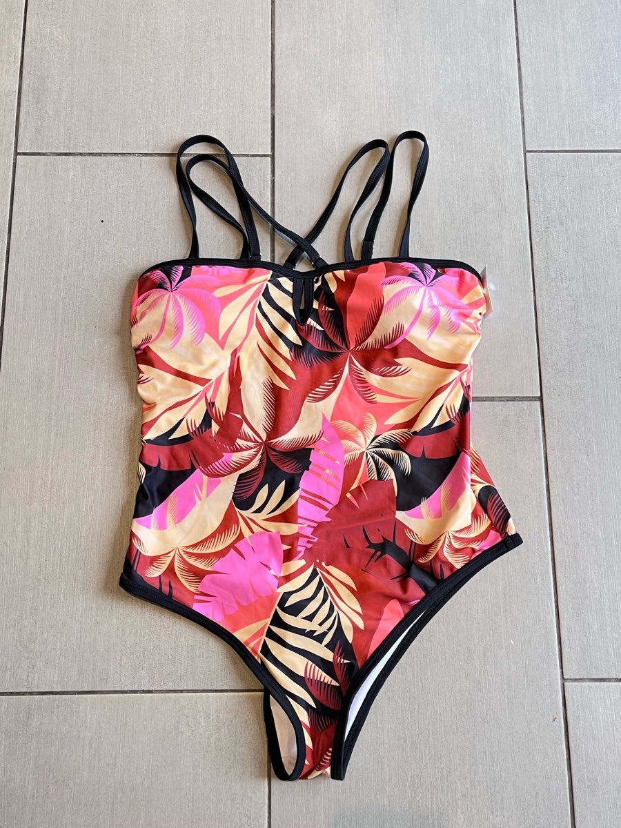 Unbranded Swimsuit Size 18 Tropical Palm Leaf Print Summer Holiday Beach NWT