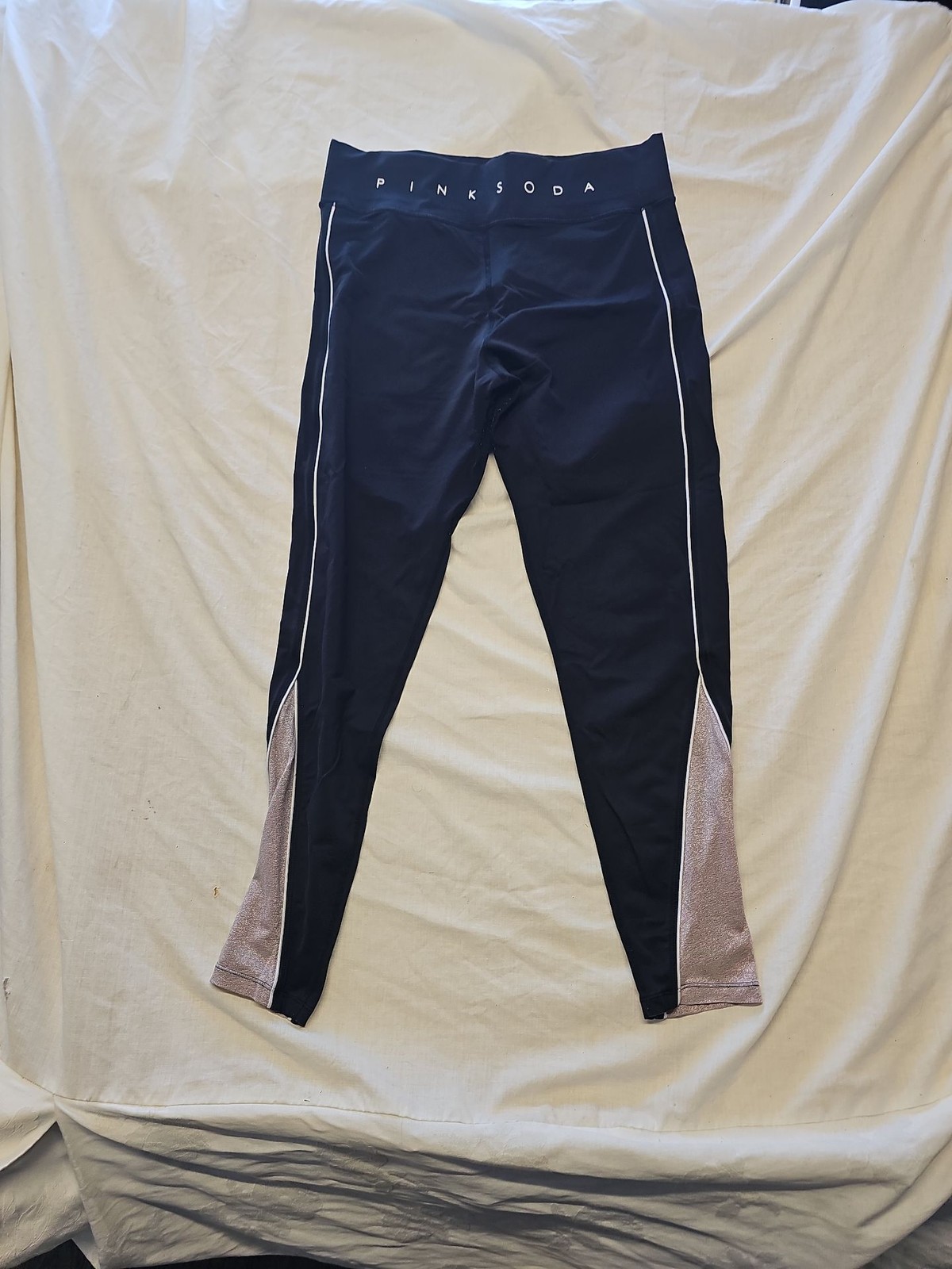 Pink Soda Sport Women's High-Waisted Leggings Black/Rose Gold OO1030