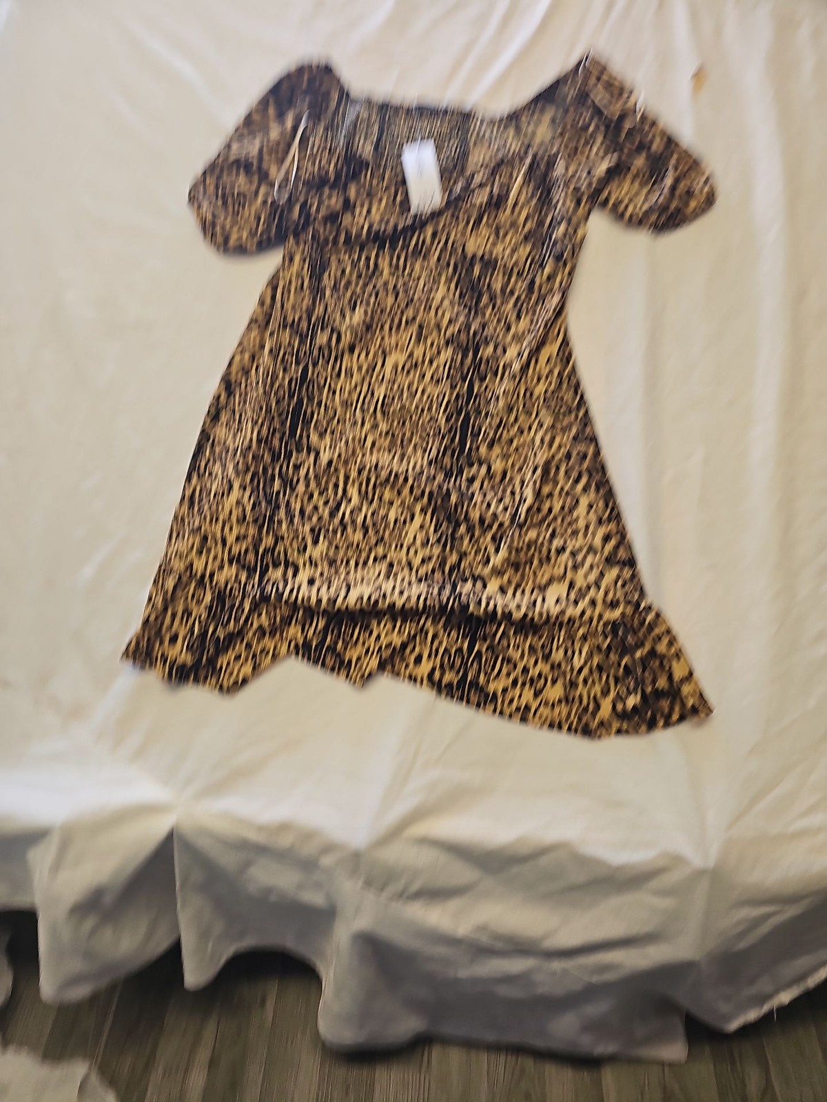 George New with Tags Leopard Print Smocked Mini Dress Size 16 11410