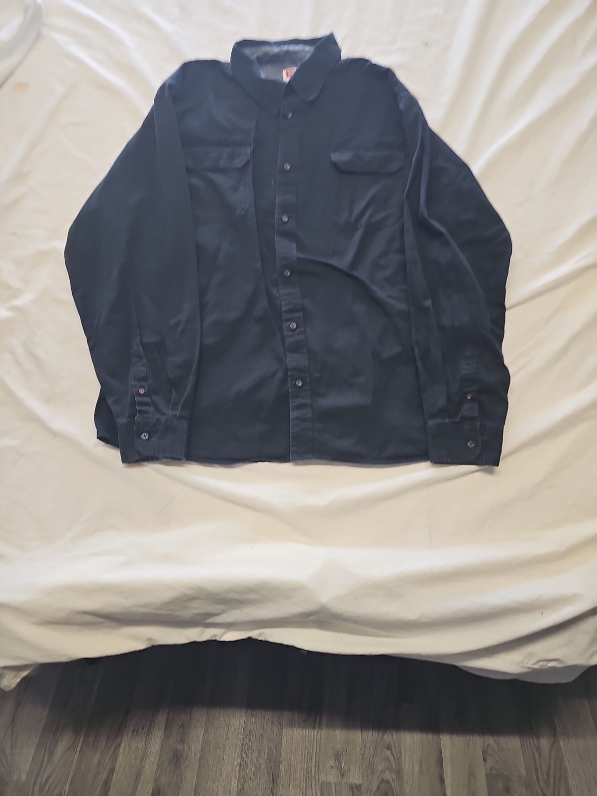 Wrangler Men's Black 'Flex for Comfort' Long Sleeve Work Shirt - 2XL RR1068