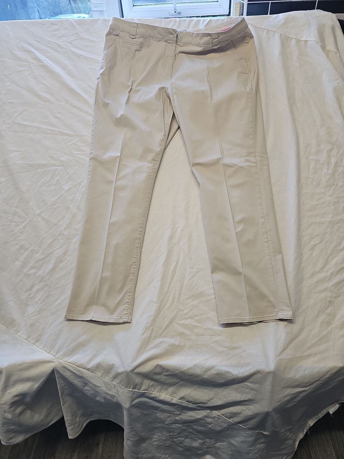 Per Una Marks & Spencer Stone Chino Trousers UK 20 II 1041