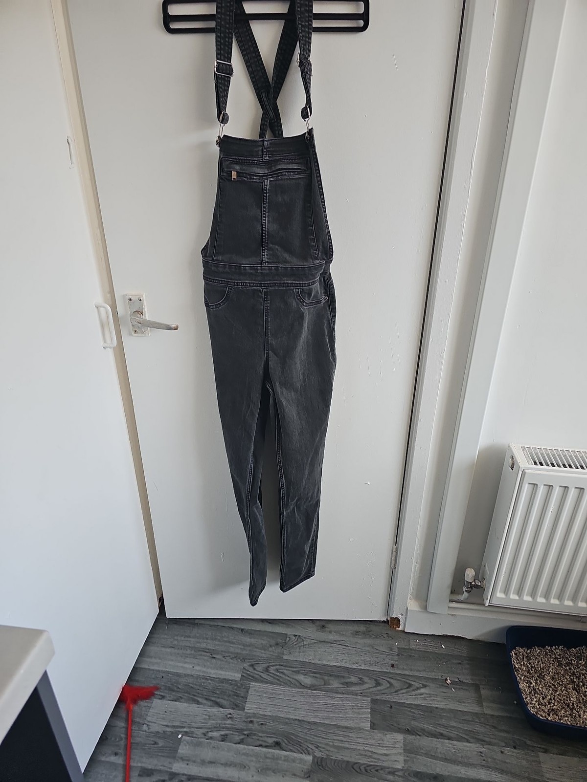 H&M Divided Grey Washed Denim Overalls Dungarees size 8 263