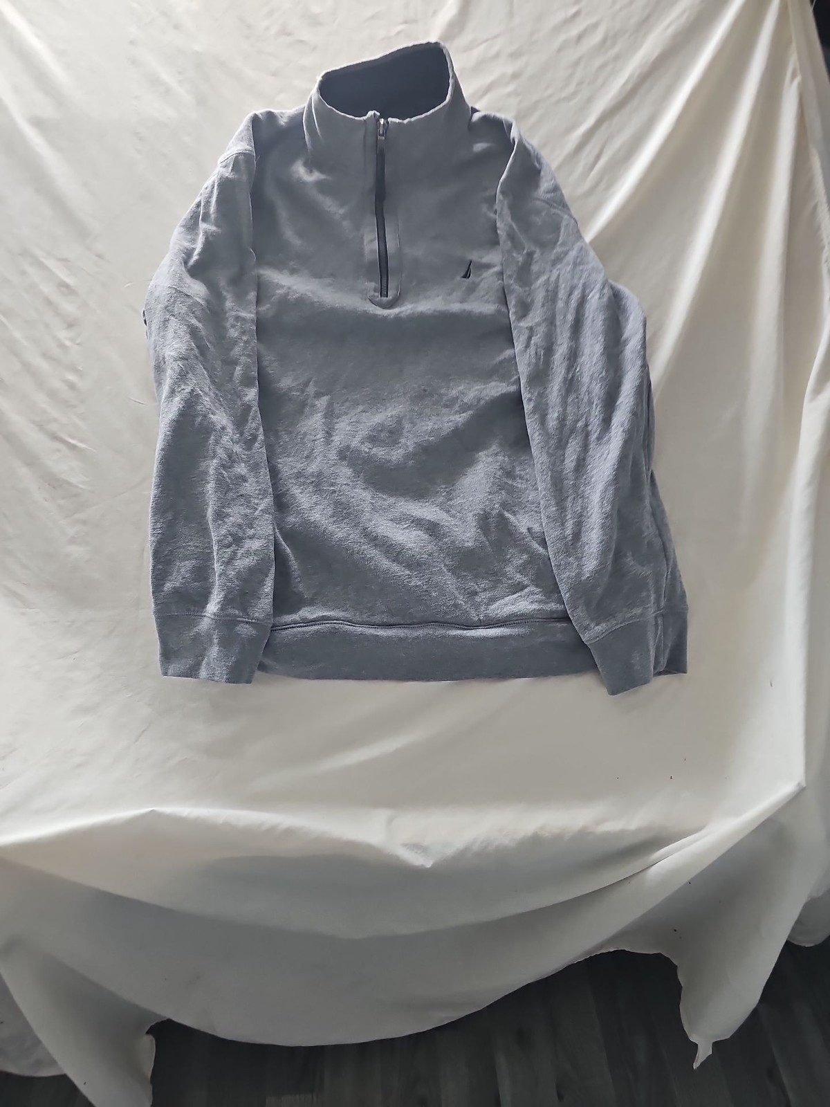 Nautica Men's Heather Grey Quarter-Zip Fleece Pullover 25