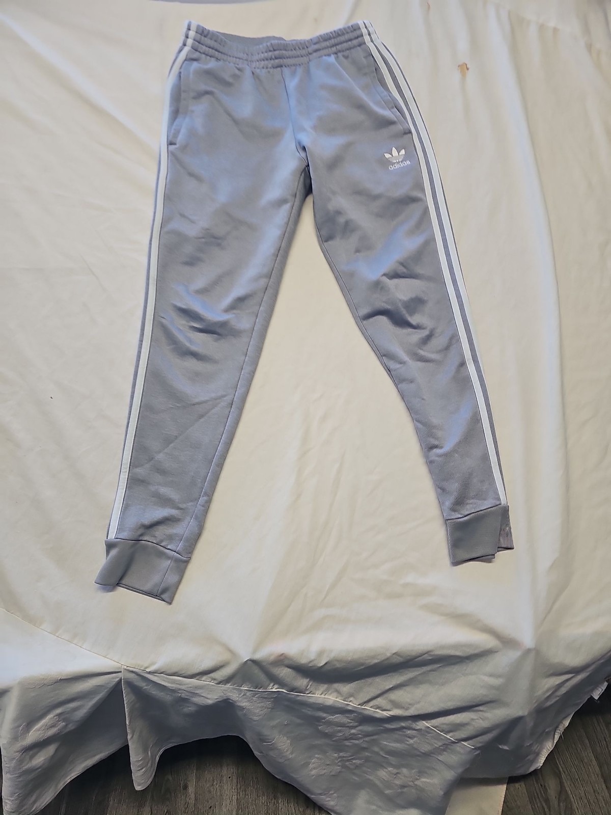 Adidas Originals Firebird Tracksuit Bottoms - Light Grey/Silver small JJ325