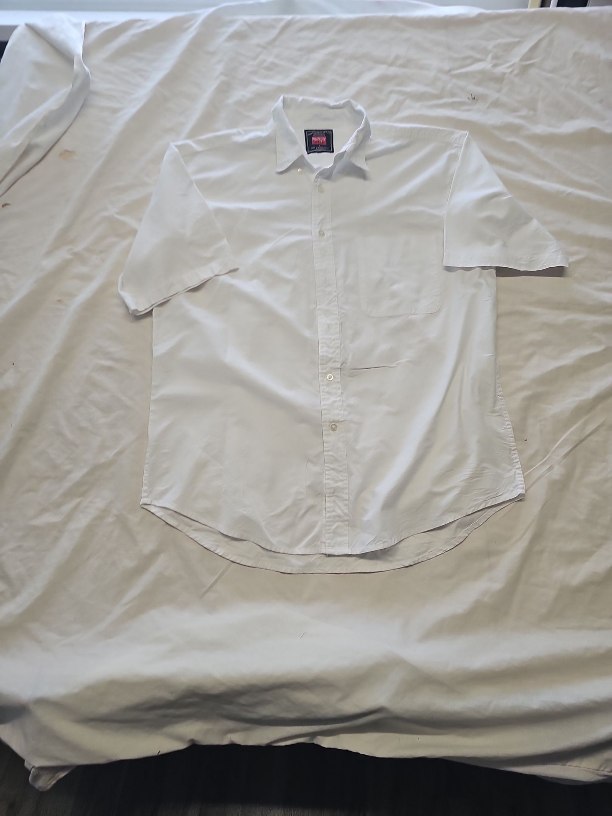Vintage Wrangler Hero White Short Sleeve Button-Down Shirt Large RR1066
