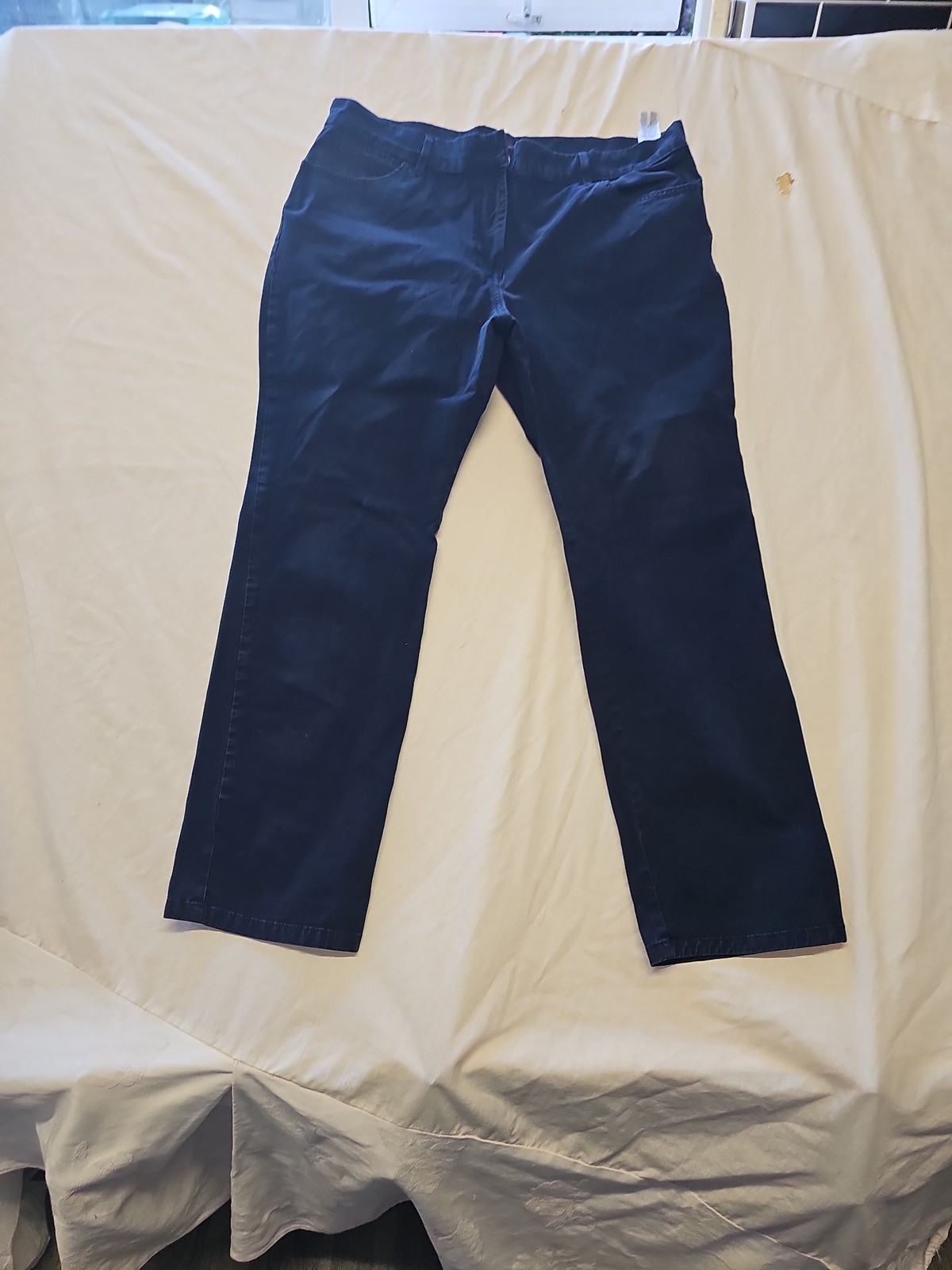 M&S Navy Blue Straight Leg Chino Trousers - UK 18 Short II1046