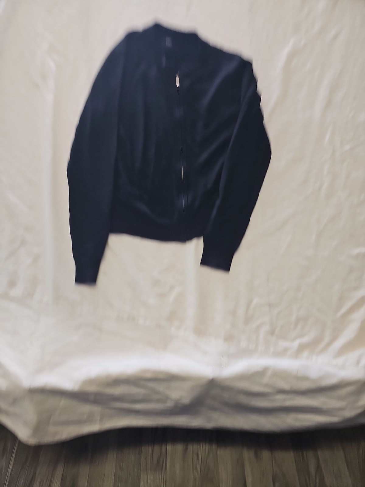 F&F Navy Blue Zip-Up Bomber Style Cardigan UK12 QQ156