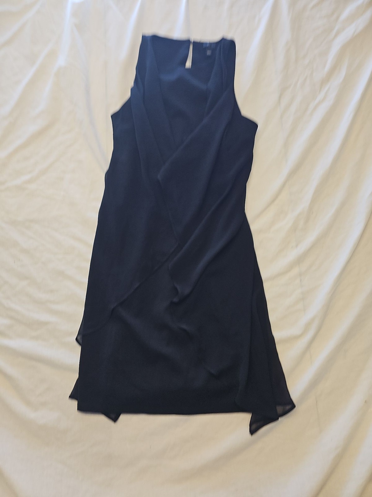River Island Black Sleeveless Draped Chiffon Mini Dress UK10 PP178