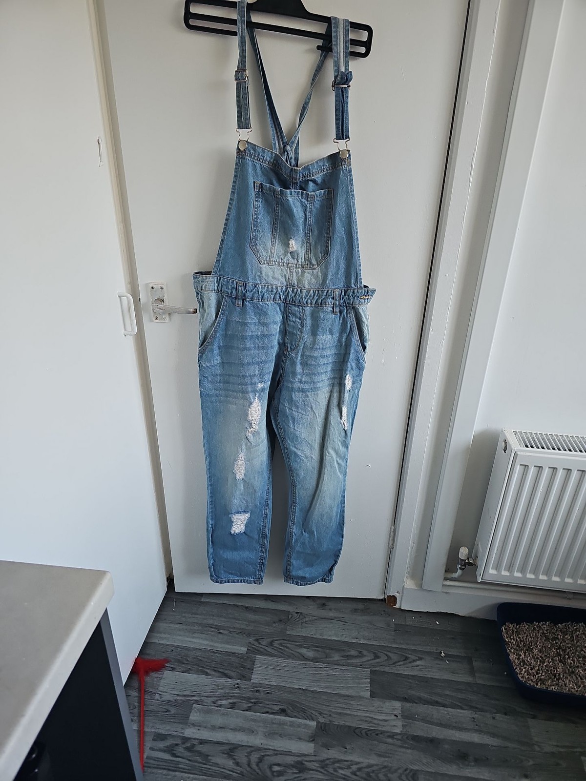 AMCO Denim Distressed 'Boyfriend' Dungarees - UK 14 271