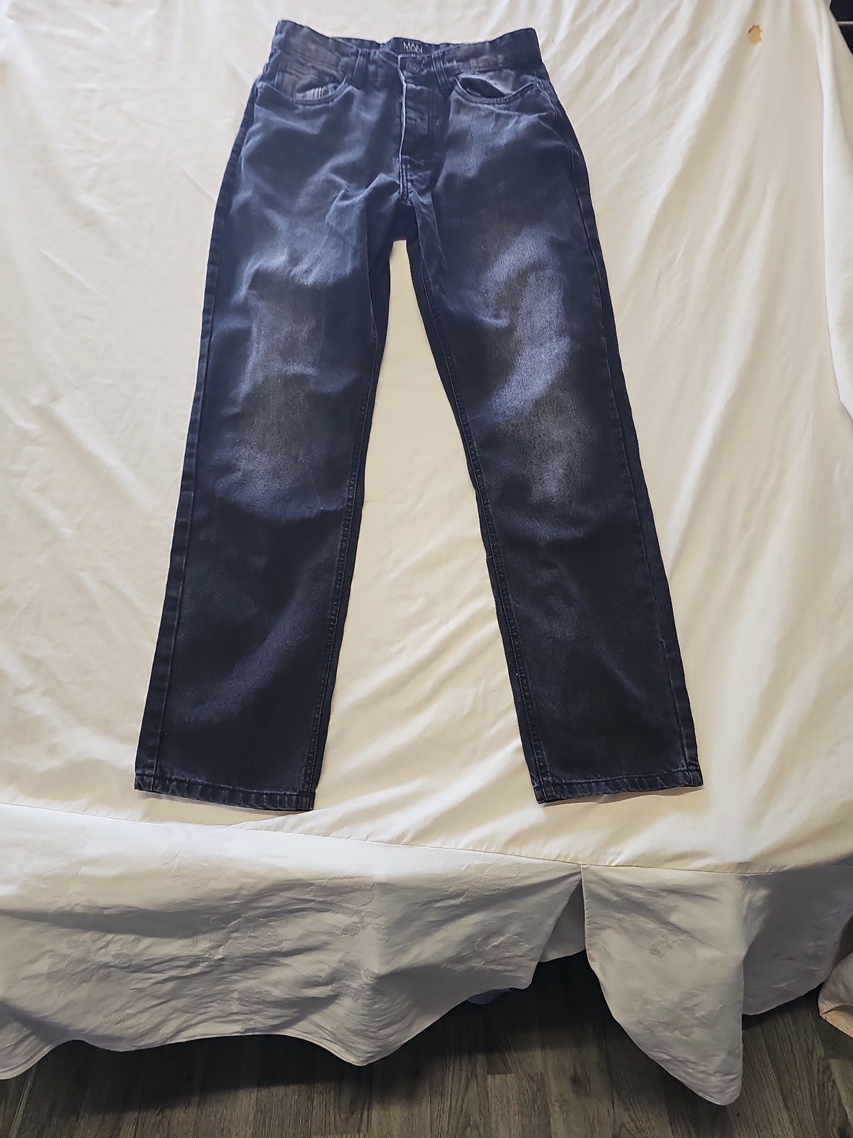 BoohooMAN Slim Fit Black Washed Denim Jeans w30 l31 SS1088