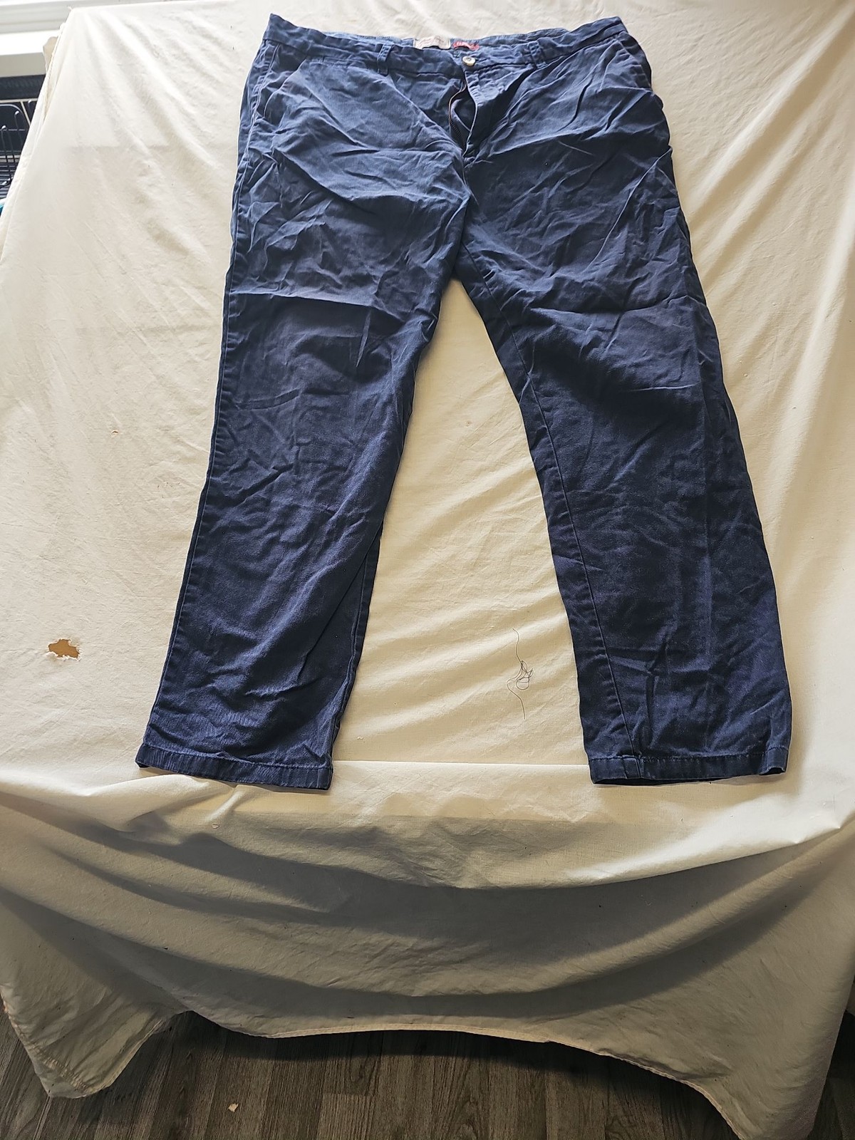 Tu Men's Navy Blue Chino Trousers 44 Regular Casual Cotton Blend 386