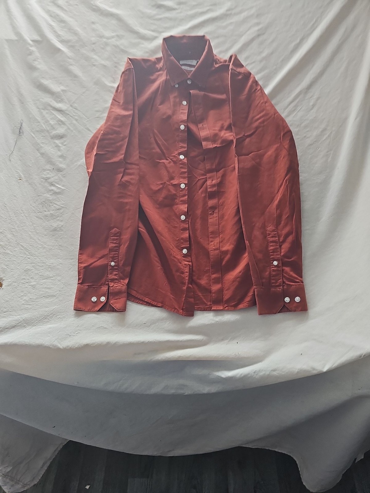 Farah Slim Fit Rust Orange 100% Organic Cotton Shirt M 371