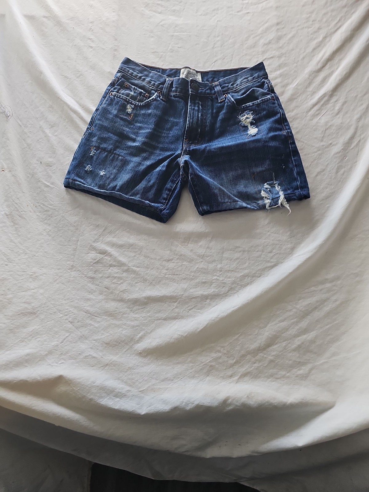 Aéropostale Distressed Denim Shorts Dark Wash Vintage Style 346