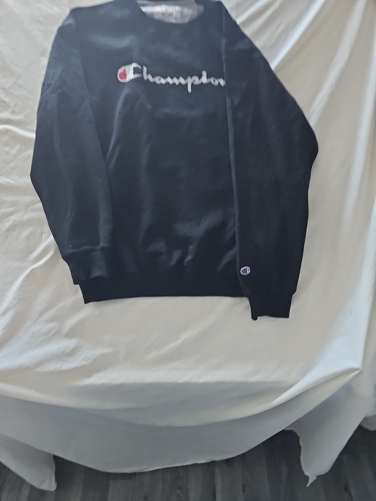 Champion Script Logo Sweatshirt Black 2XL Crewneck 243
