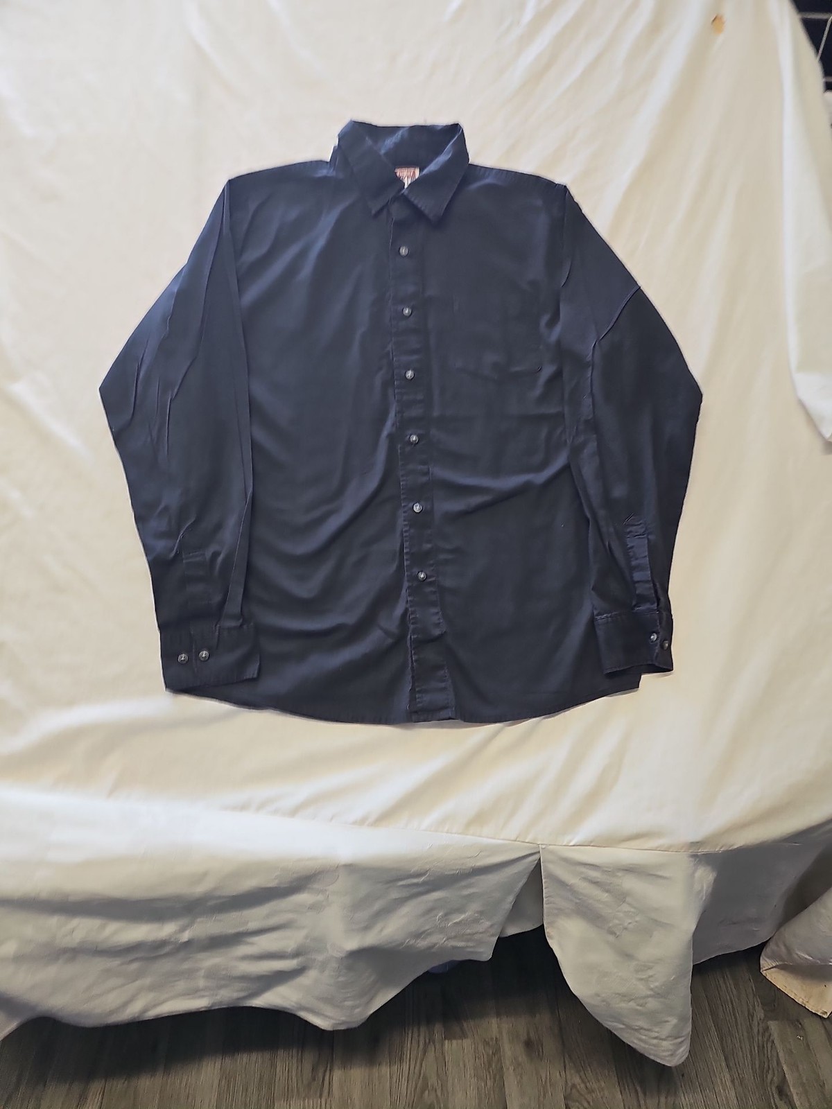 Wrangler Jeans Co. Men's Black Long Sleeve Cotton Shirt Large SS1087