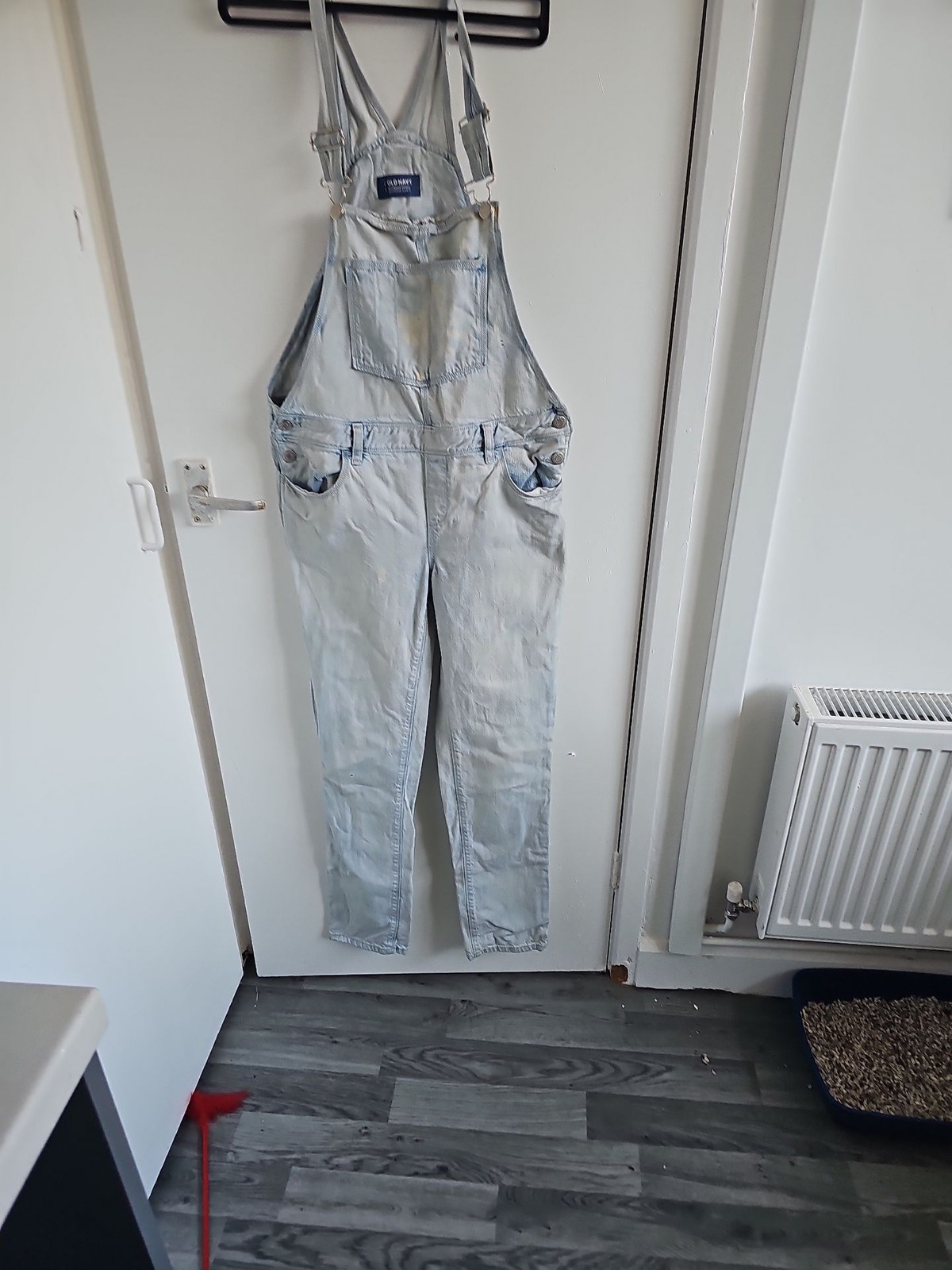 Old Navy Women's Light Wash Boyfriend Skinny Denim Overalls 272
