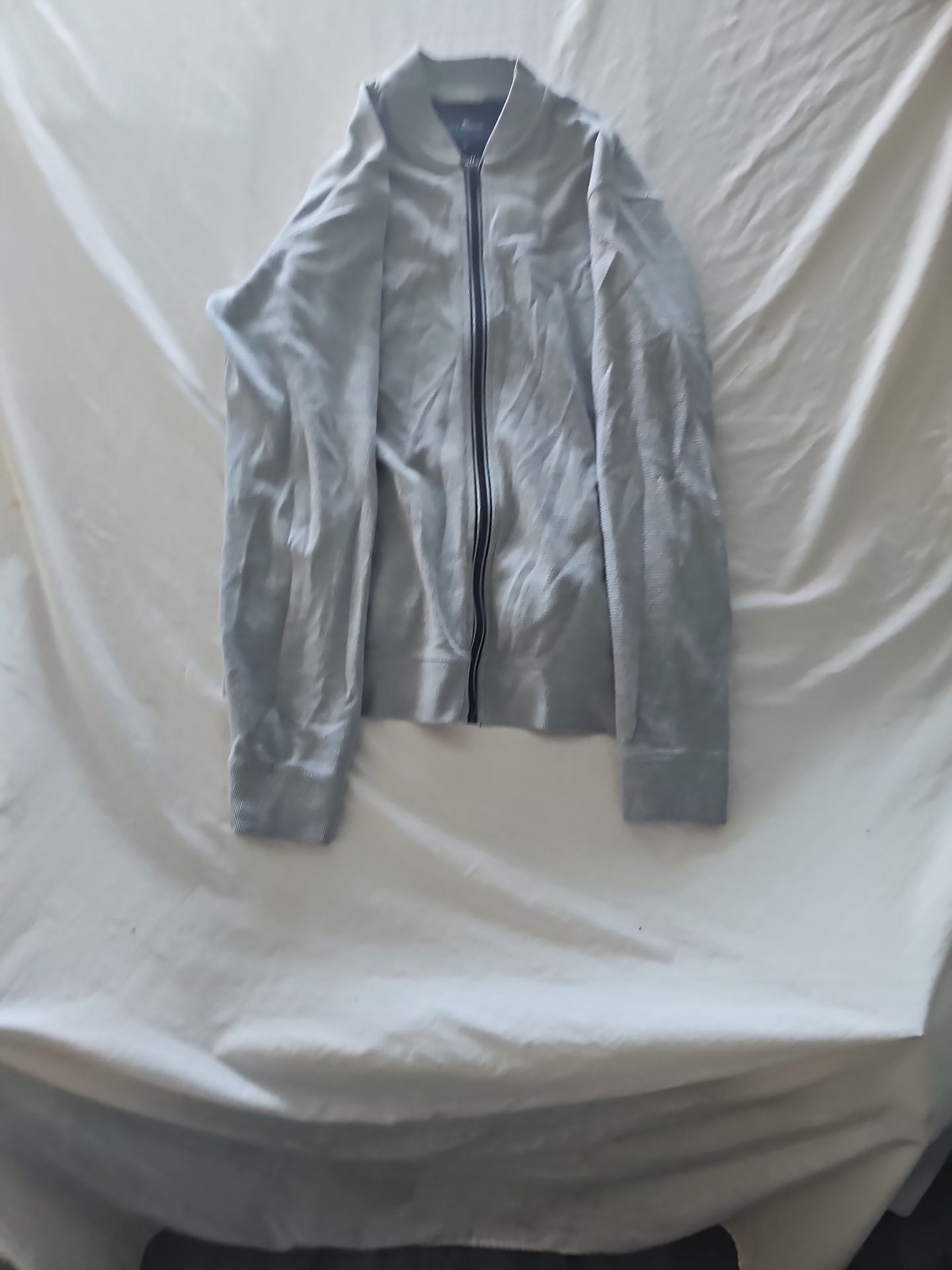 Blue Harbour Men's Grey Ribbed Zip-Up Bomber Jacket 295