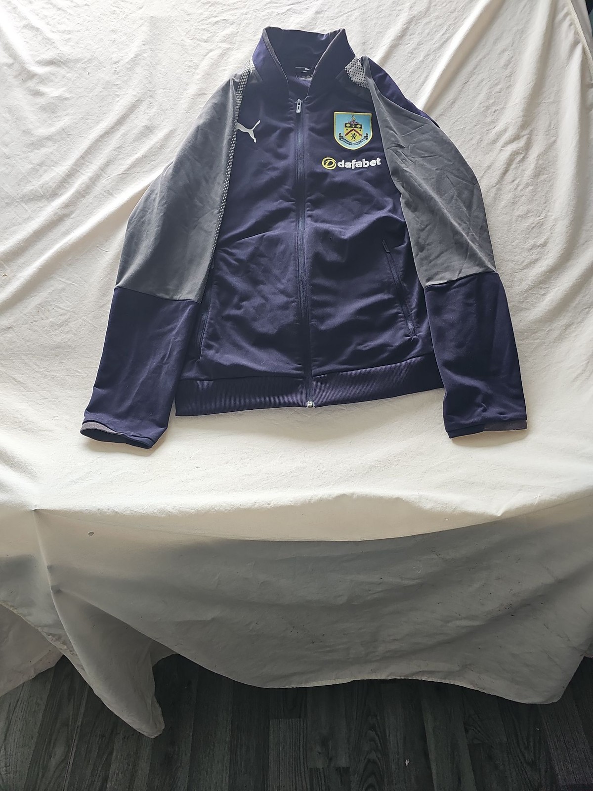 Puma Burnley FC Training Track Jacket Navy Grey Size L 399