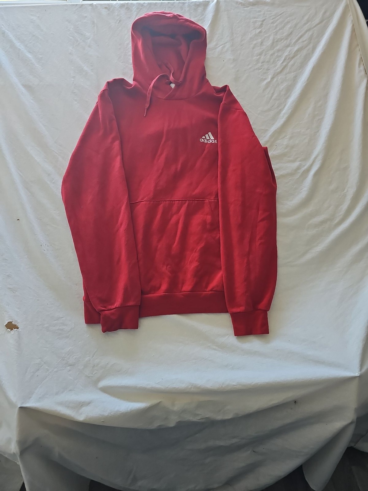 Adidas Essential Red Pullover Hoodie - Men's Large 282