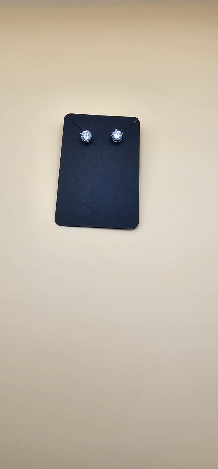EARRINGS - Sterling Silver Moissanite Solitaire Stud Push Post Earrings.