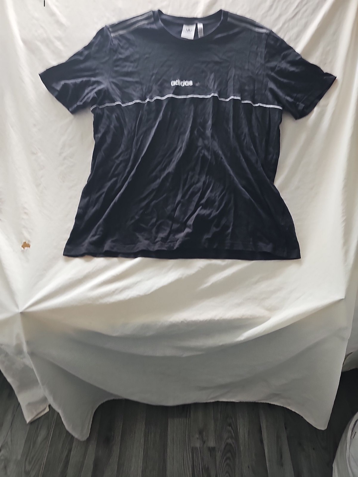 Adidas Originals Mens Trefoil Piped T-Shirt Black Size L 223