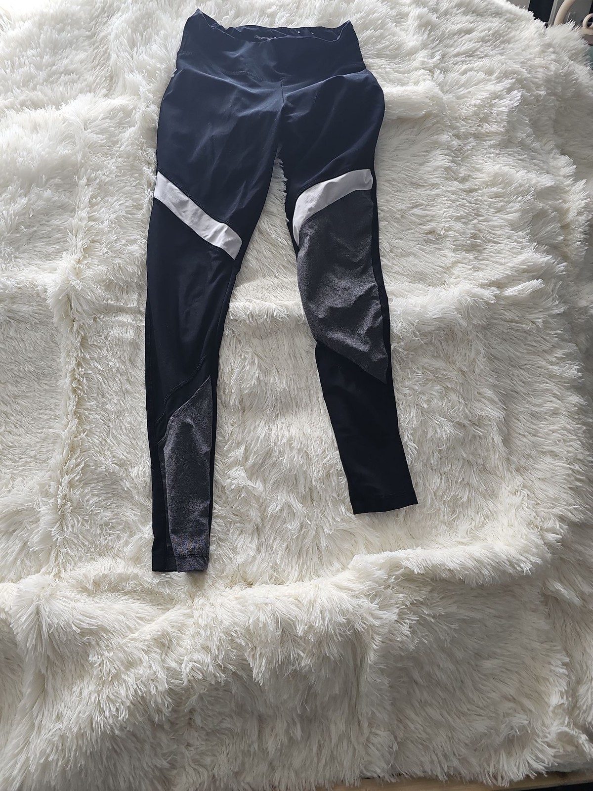 Marika Color-Block Active Performance Leggings Black/Grey/White