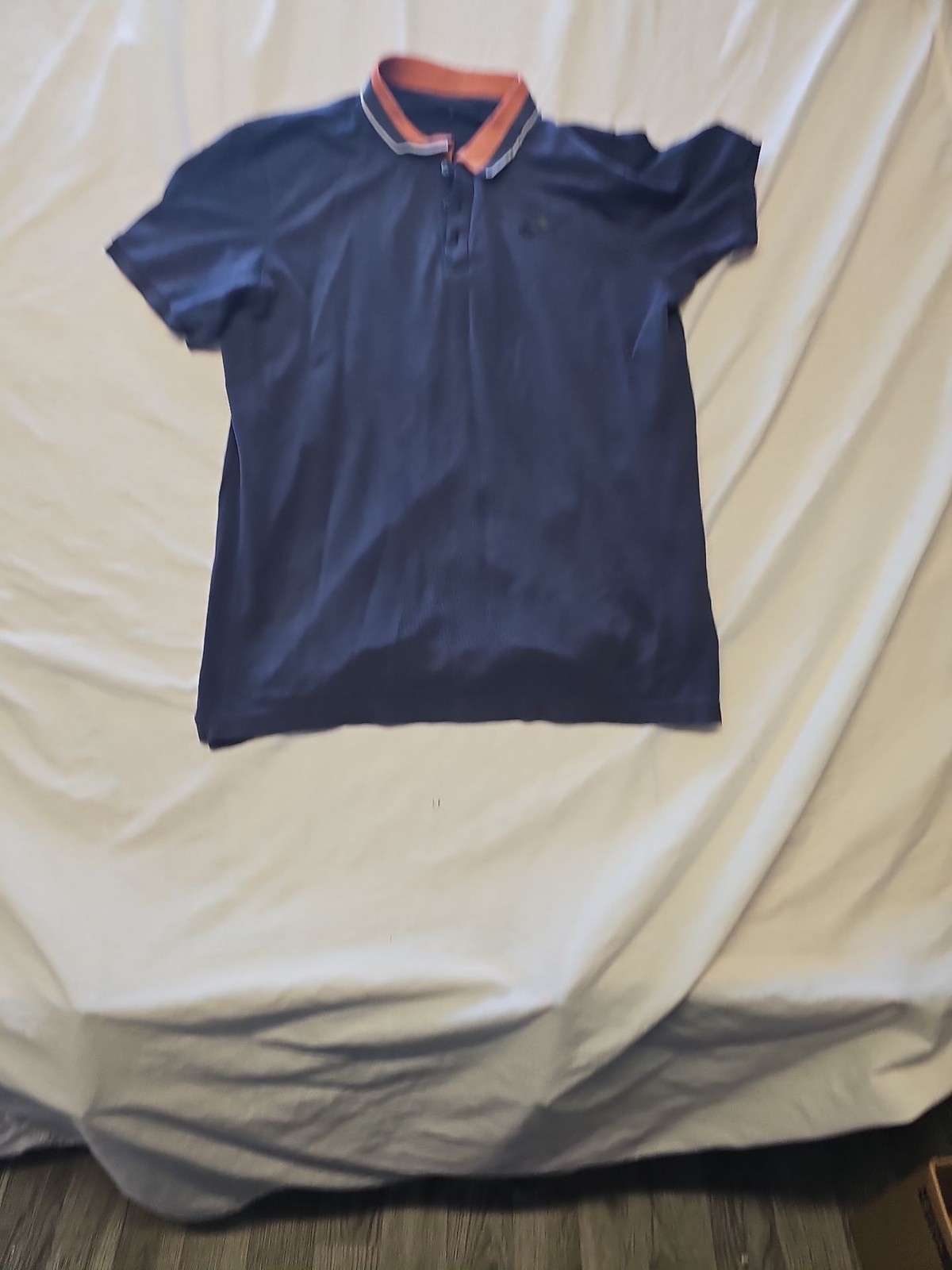 Adidas Navy Blue Contrast Collar Polo Shirt m PP328