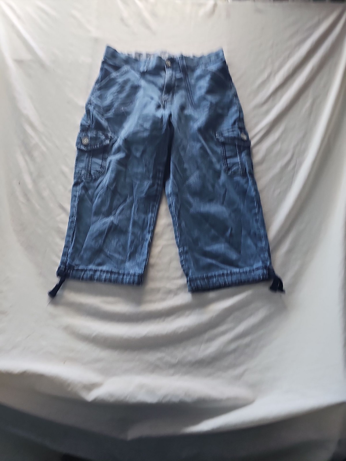 Vintage Lee Denim Cargo Capri Shorts Y2K Style 363