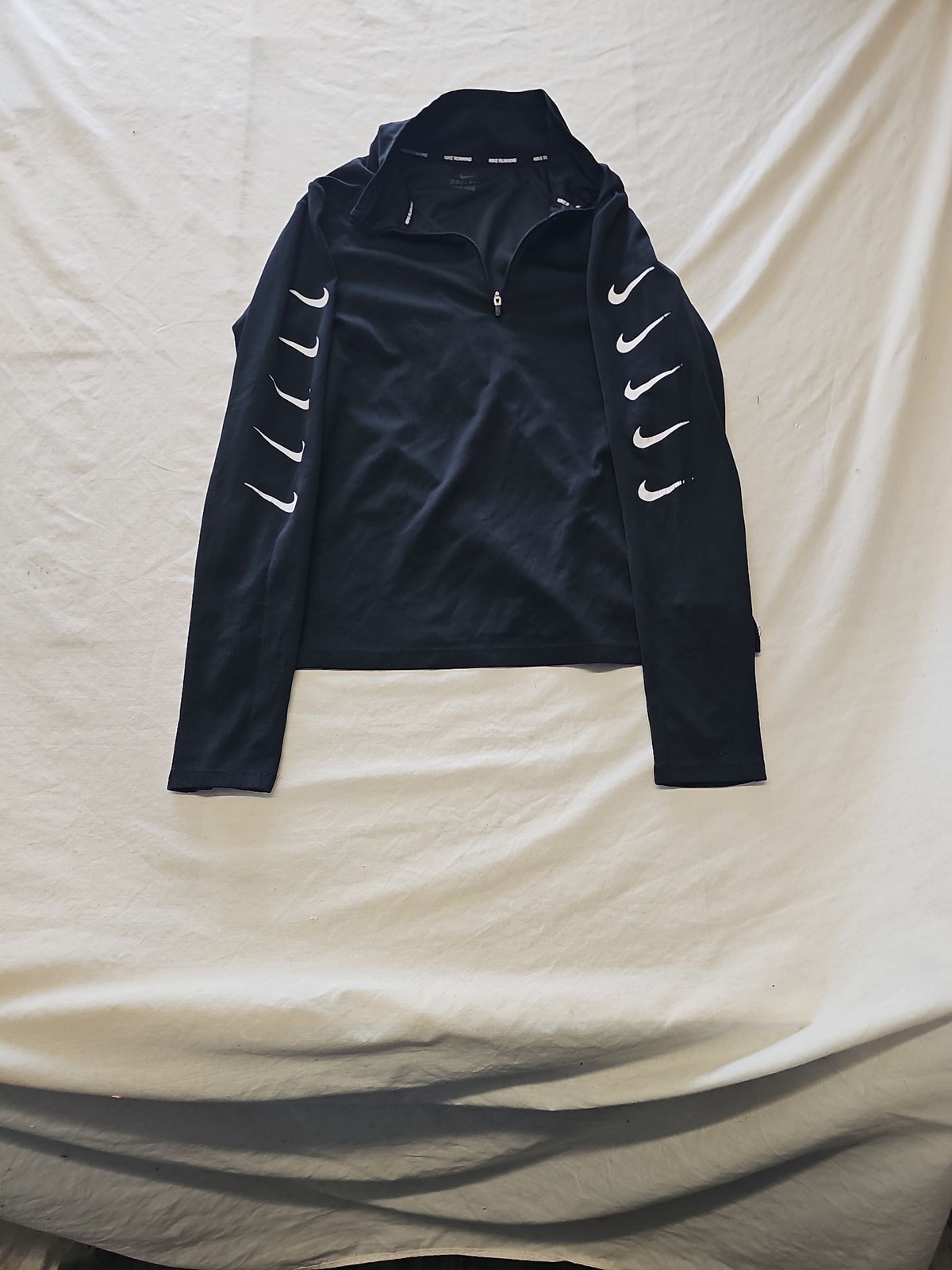 Nike Running Dri-FIT Half-Zip Long Sleeve Top with Arm Swooshes 395