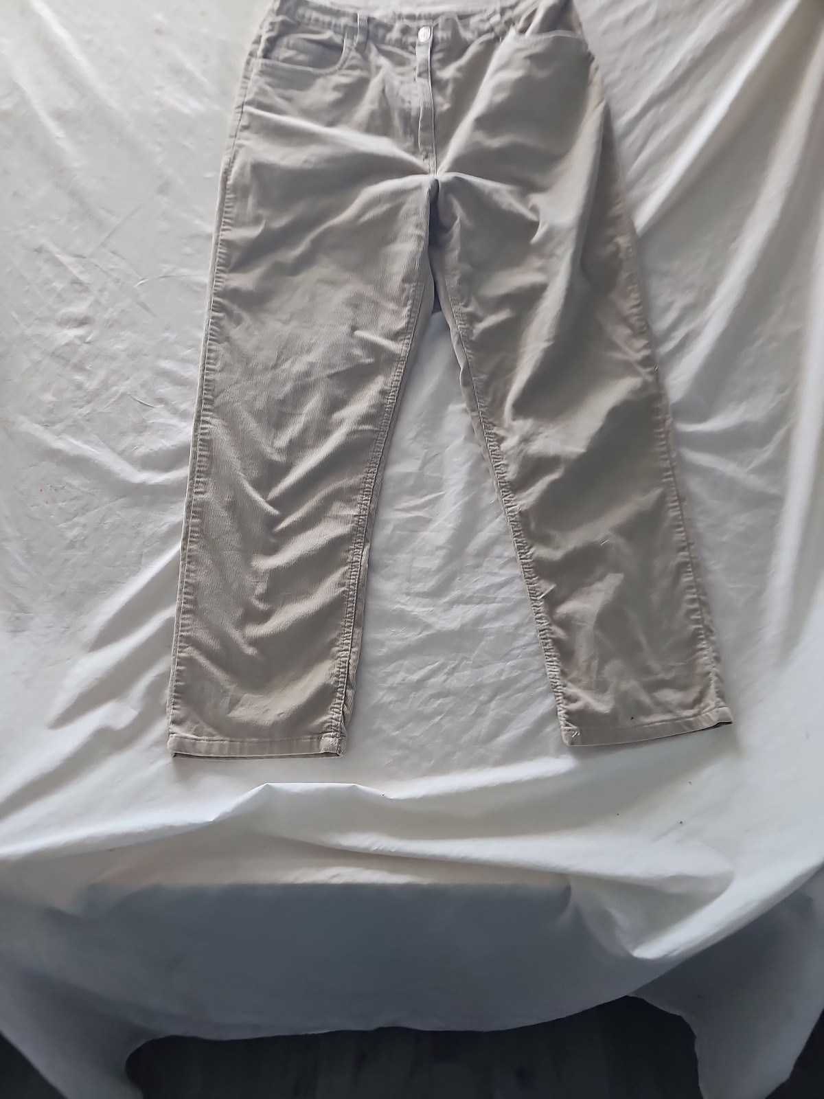 Vintage Beige Corduroy Straight Leg Trousers 247