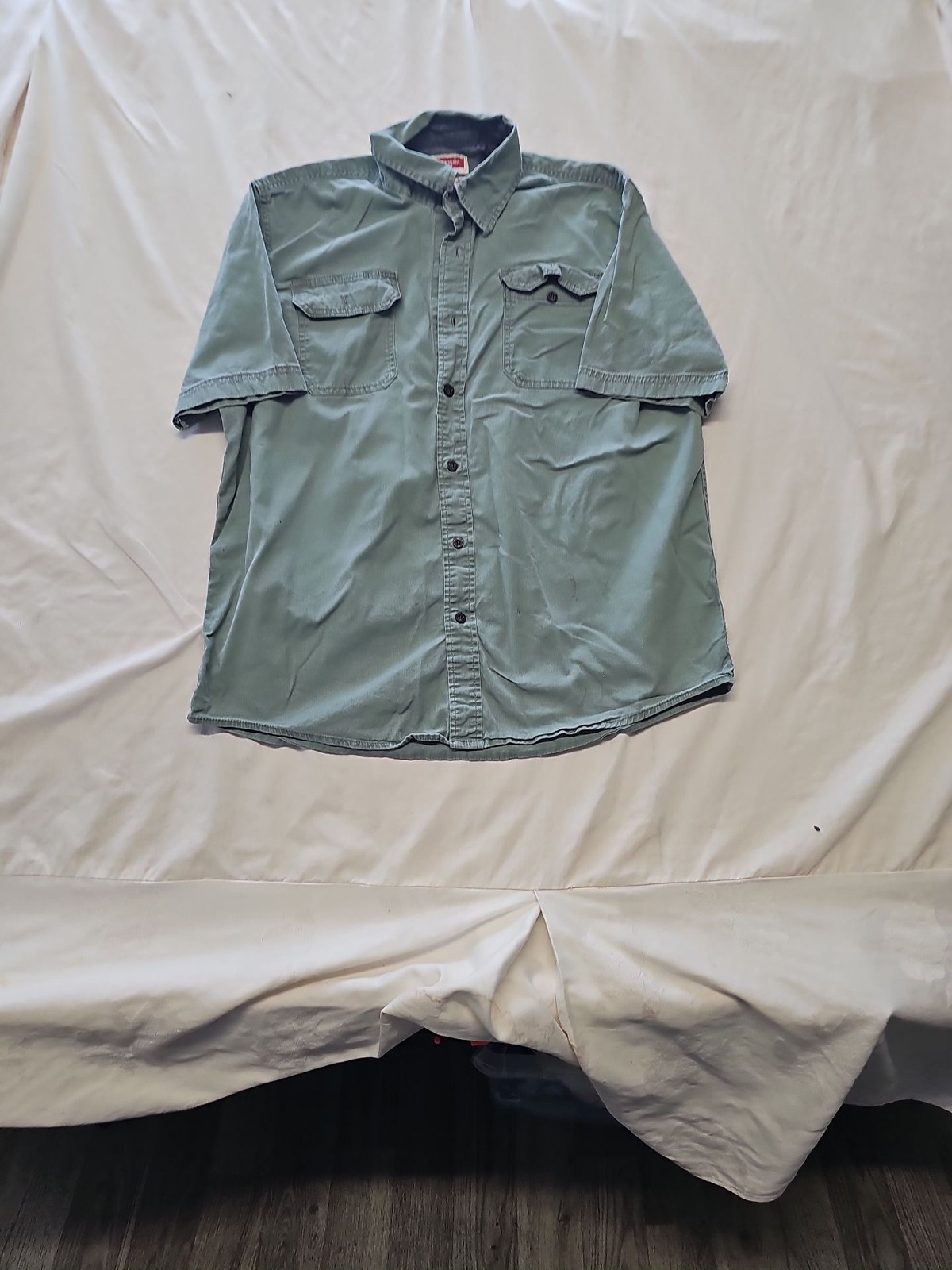 Wrangler Men's Short Sleeve Twill Work Shirt in Sage Green Large SS1083