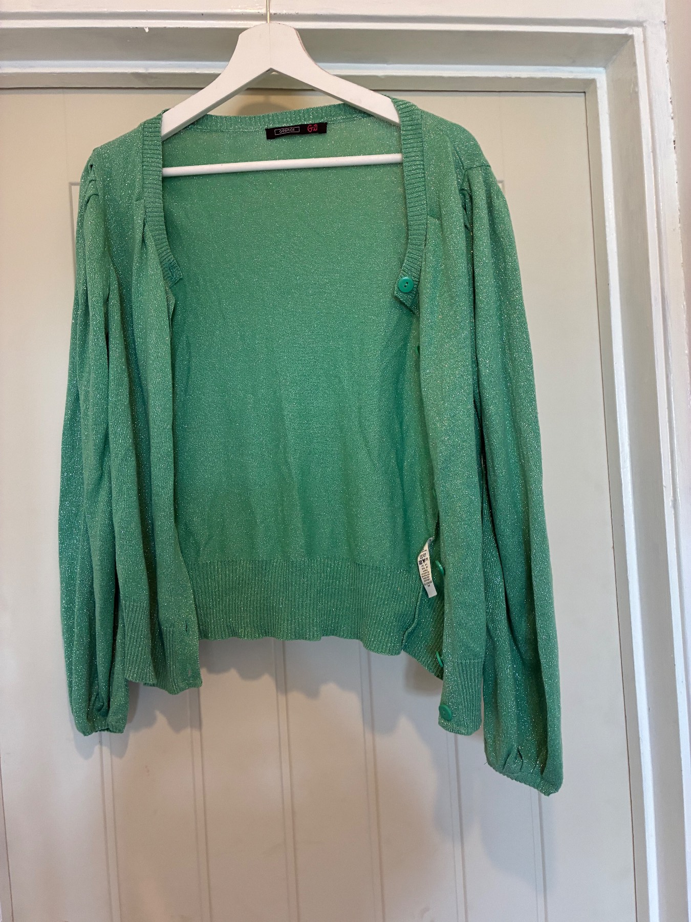 George - Green with sliver flecks - cardigan - size 12