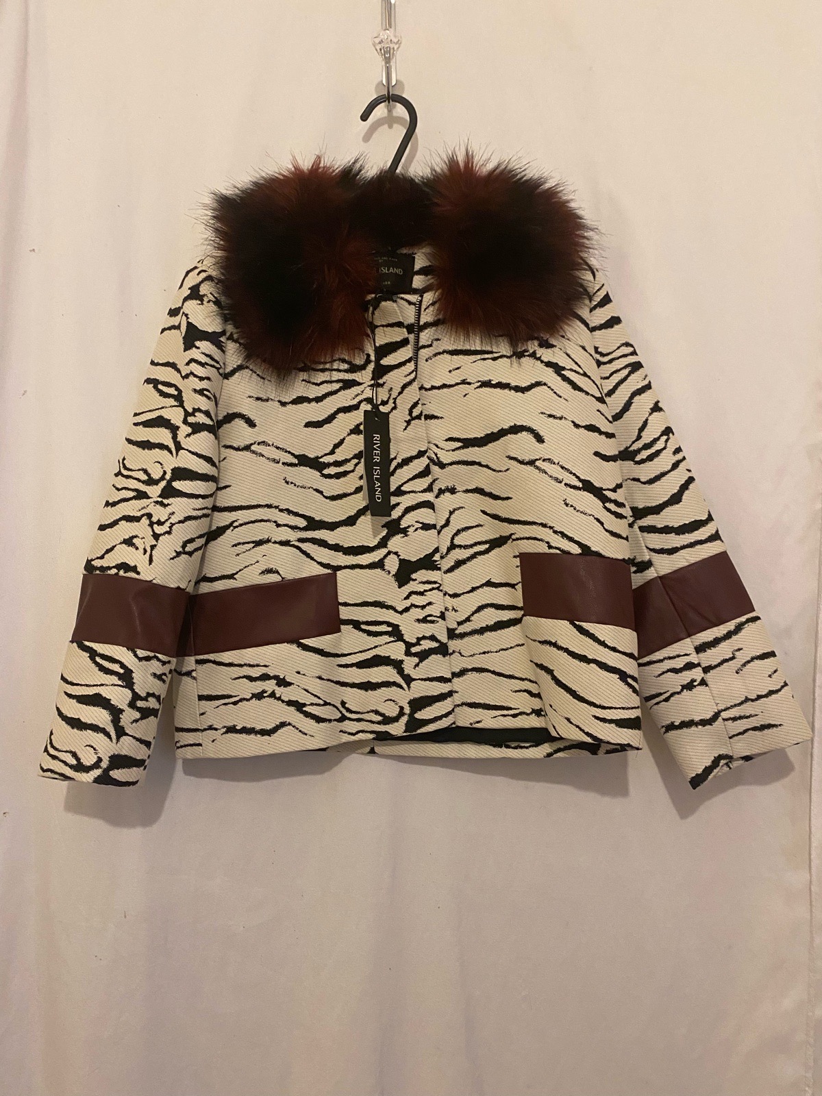 River island box coat size 10