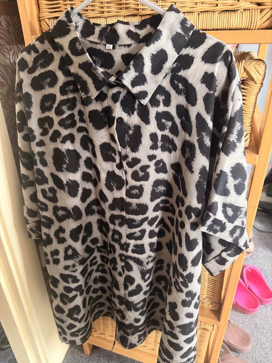 Leopard Print Short Sleeved Shirt