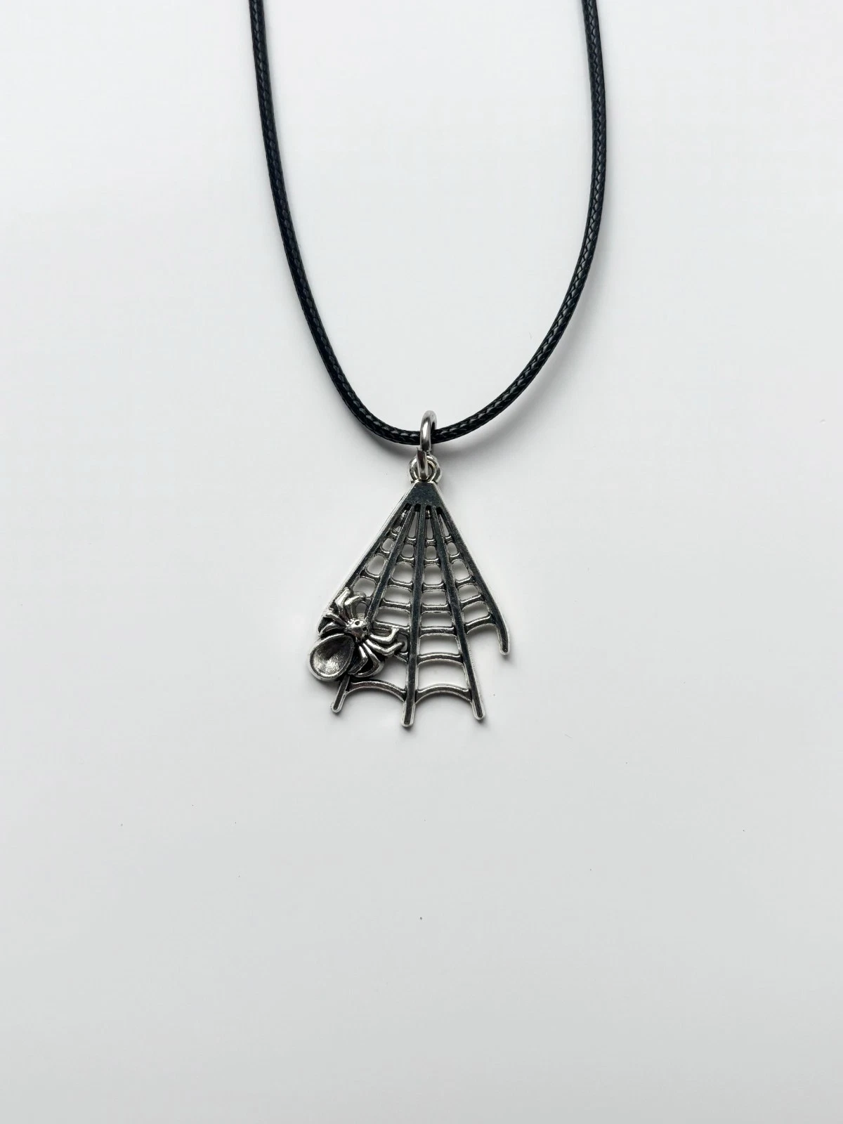 Spider-Web Cord Rope Choker Necklace & Pendent | Alt Goth Punk Rock Emo Tattoo