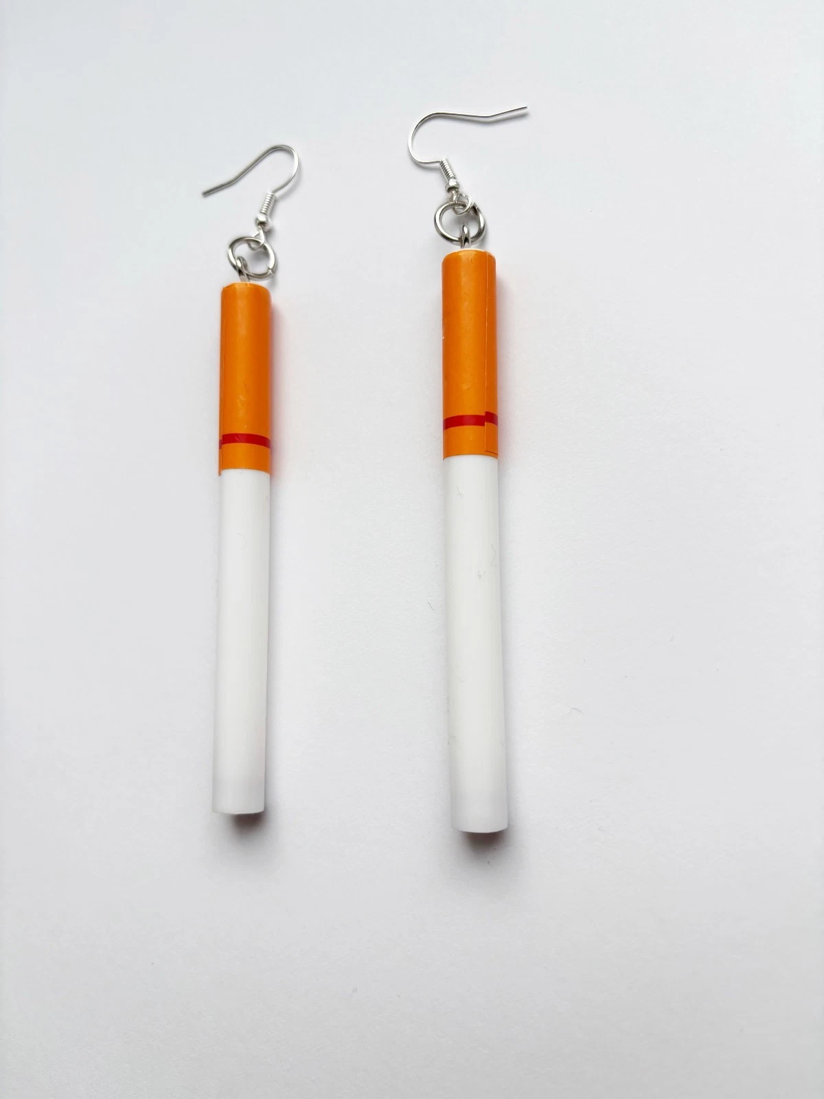 Fake Comedy Cigarette Earrings | Dangle and Drop | Funny Novelty Bog Comedy