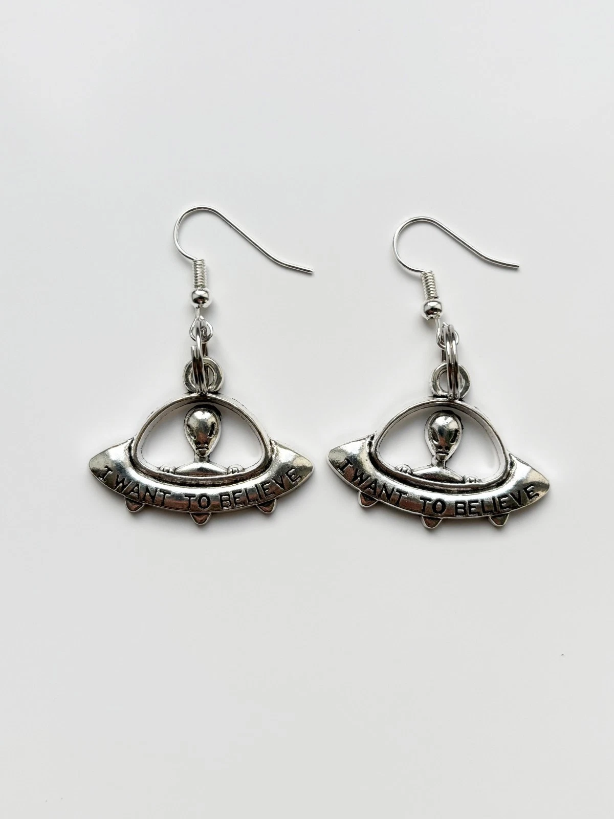 UFO Spaceship silver earrings | Planets Astrology Aliens
