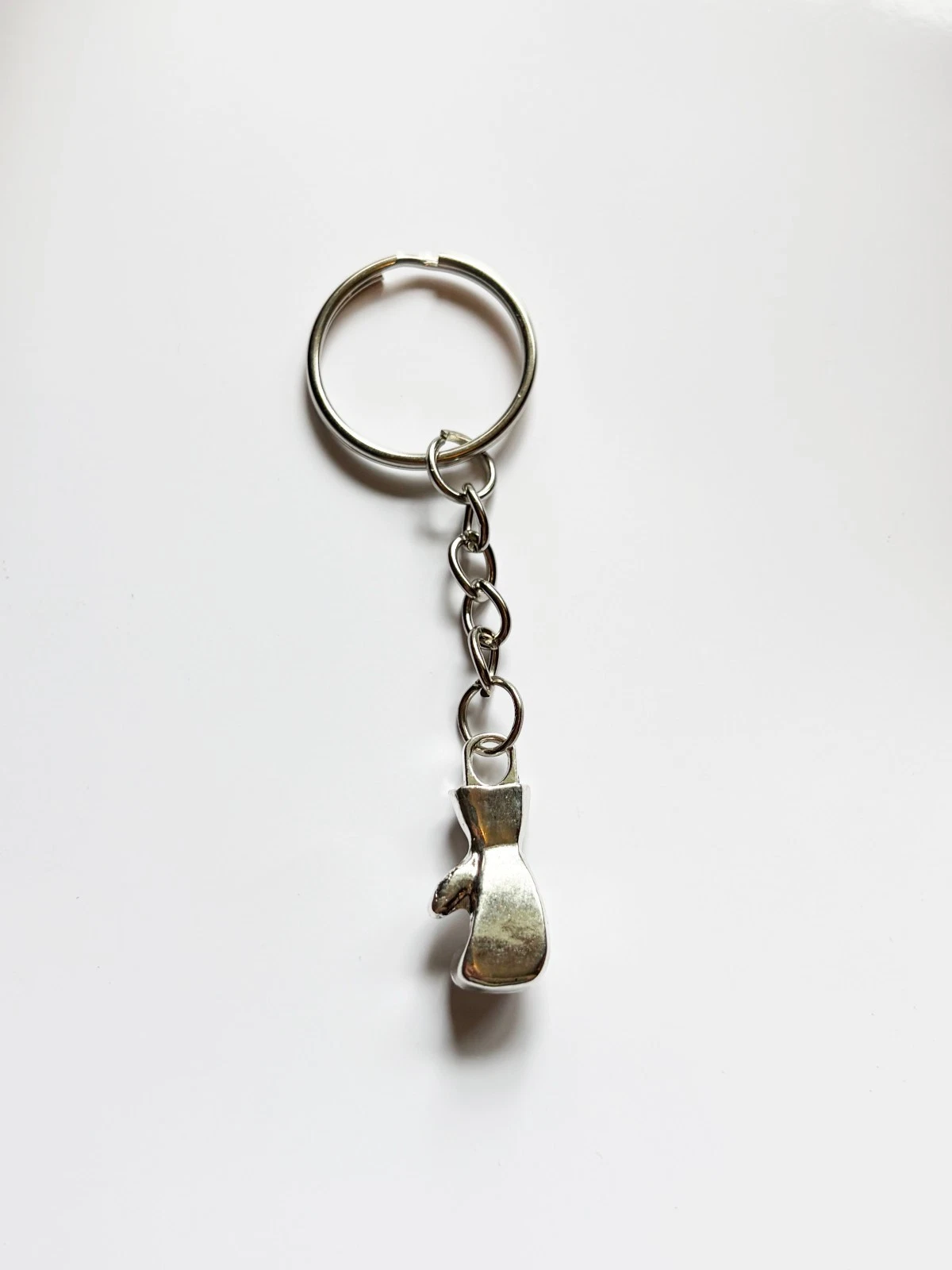 Boxing Glove Silver Keyring / Keychain - Silver MMA Sports Fighting