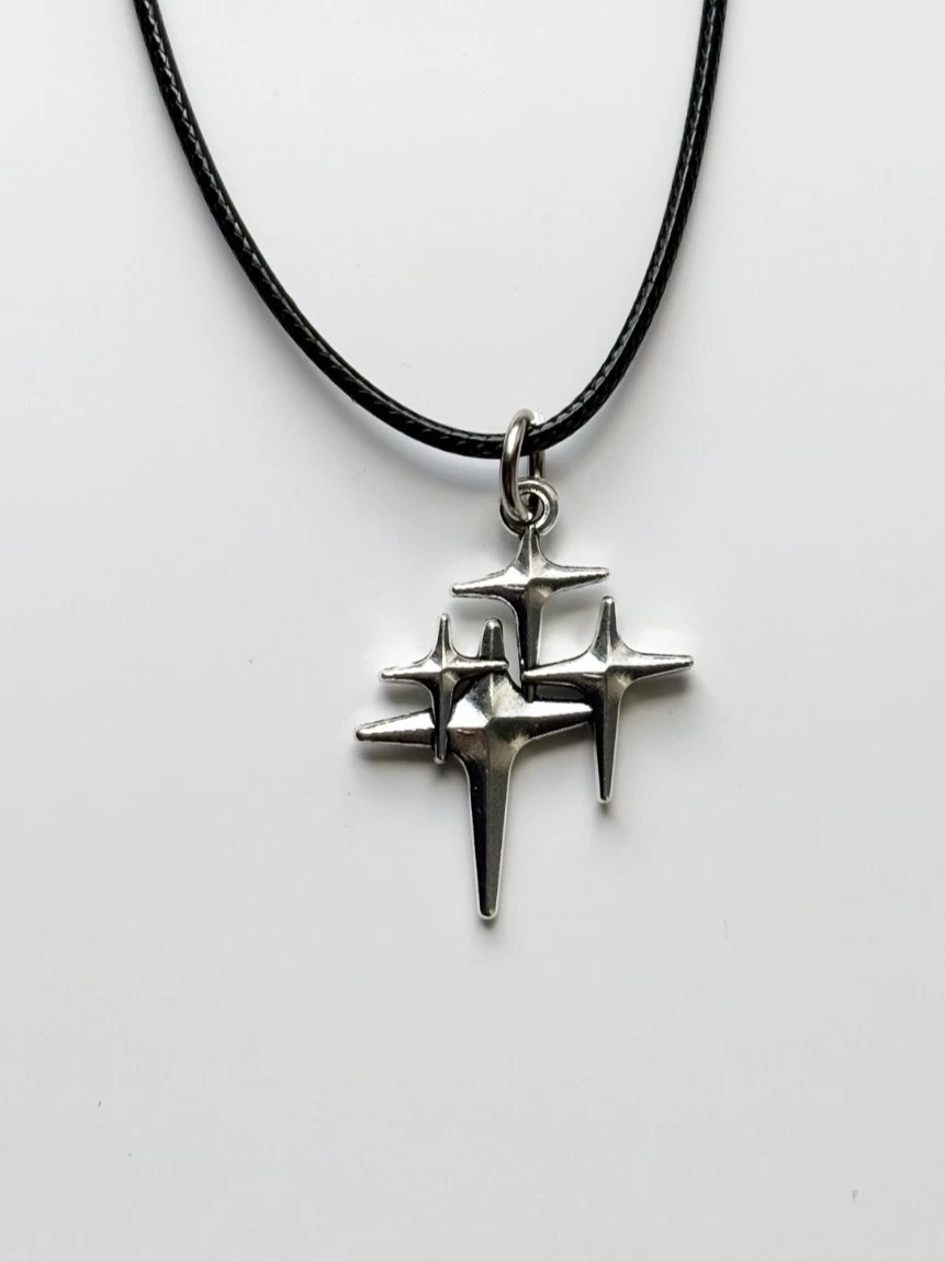 Star Cluster Rope Choker Necklace & Pendent | Alt Goth Punk Rock Emo