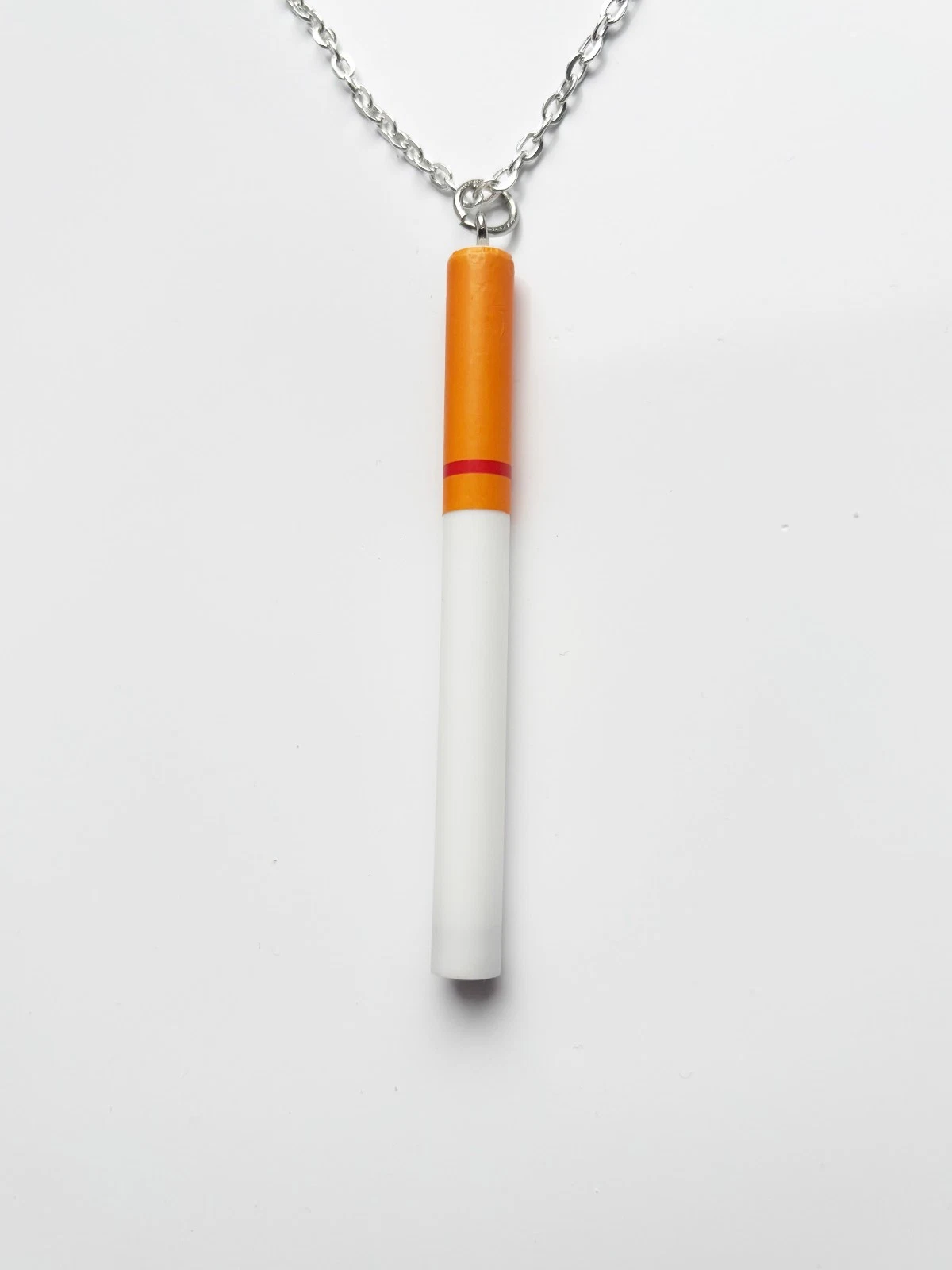 Novelty Cigarette Pendant and Silver Necklace | Cute Cuddly Emo Play