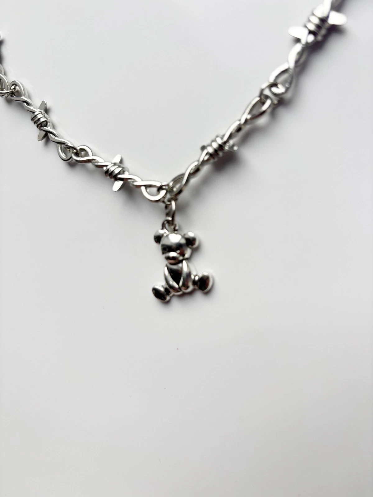 Barbed Wire Teddy Bear Necklace | Cute Cuddle Picnic 90s retro toy